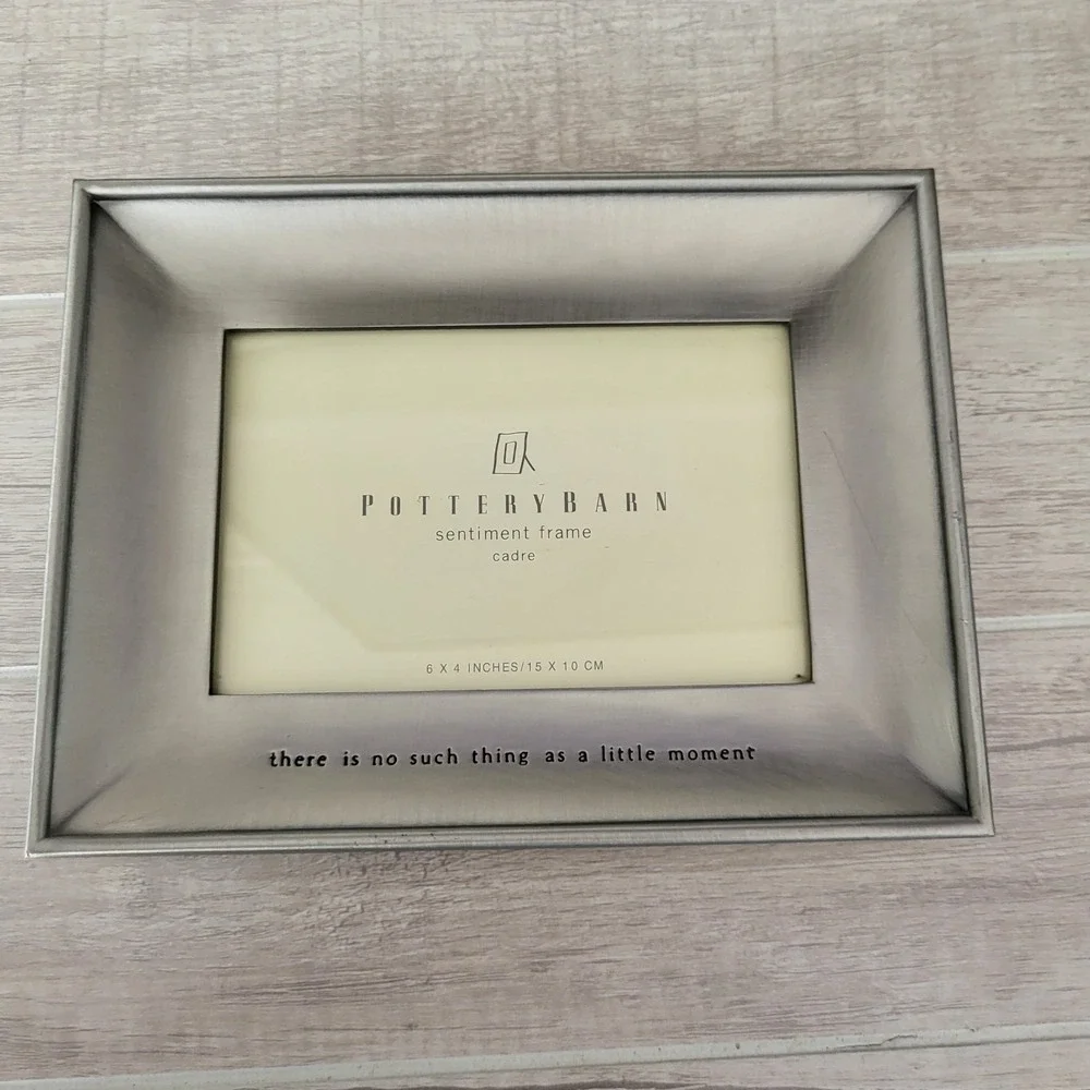 Pottery Barn Sentiment Frame 6x4 Silver Metal Photo Frame, Landscape, 1 Photo